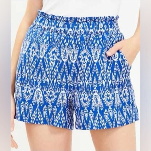 Loft - Women's Linen Blend Shorts - Blue/White. Size: M. NWT - Picture 7 of 8